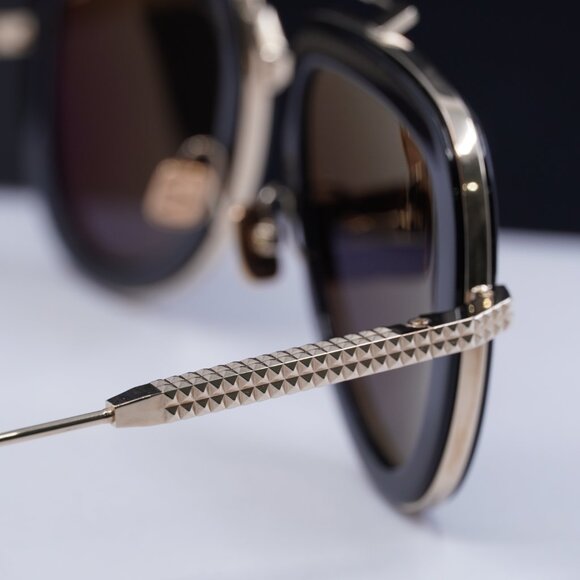 Valentino V-LSTORY VLS-129A Aviator Sunglasses - Shiny Black/Grey - Picture 5 of 9